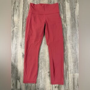 Lululemon Wunder Train High-Rise Crop with Pockets 23" size 6 in vintage rose